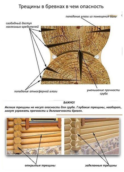 трещина в срубе 3
